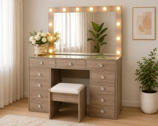 Tocador con espejo y luces LED