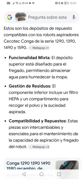 Depósito Fregar Robot Conga Cecotec 1290,1390,1490