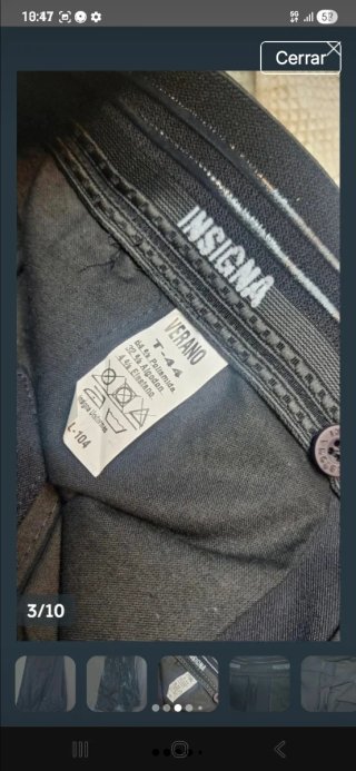 Pantalones Policía Insignia Negros Talla 44