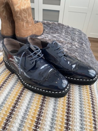Zapatos charol mujer azul