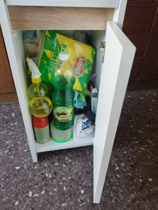 Armario auxiliar blanco y madera