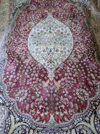 Alfombra Persa Lana Beige y Roja