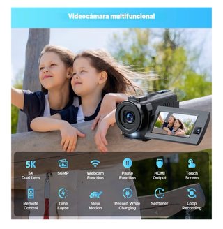 Cámara Video 5K Ultra HD WIFI Negra