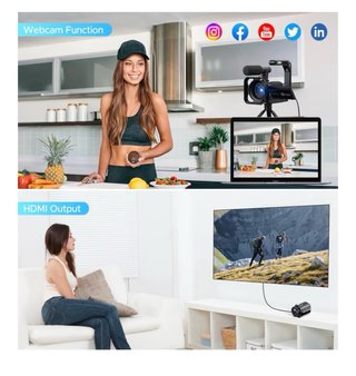 Cámara Video 5K Ultra HD WIFI Negra