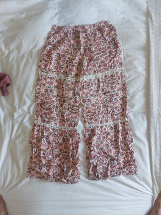 Conjunto palazzo y top canalé rosa