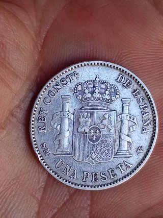 Moneda Una Peseta Rey Const. De España