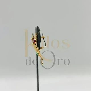 Pendientes de oro con piedras multicolor