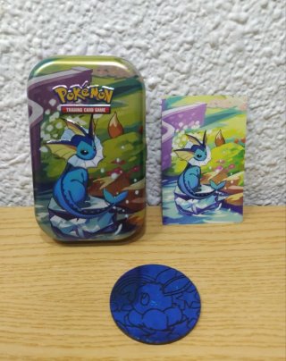 Mini lata Vaporeon - Evoluciones Prismáticas