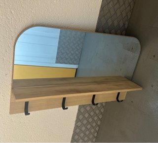 Colgador de recibidor de madera y metal
