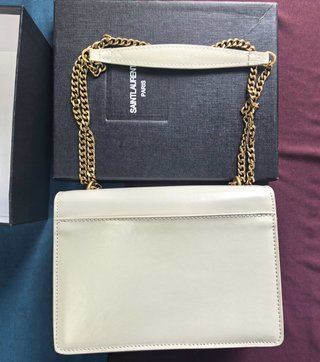 Bolso YSL Piel Blanca Cadena Dorada