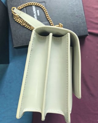 Bolso YSL Piel Blanca Cadena Dorada