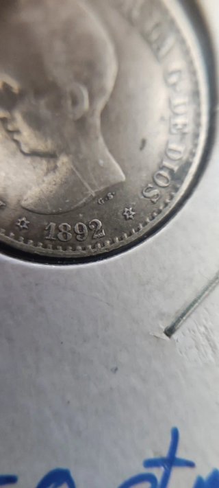 Moneda Alfonso XIII 1892 50 céntimos Plata