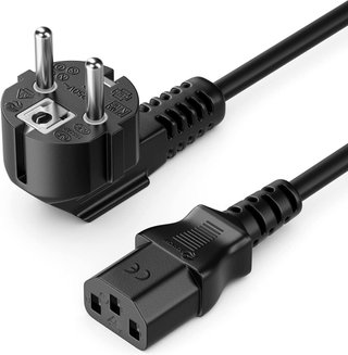 Cable alimentación Schuko 90º a IEC Recto