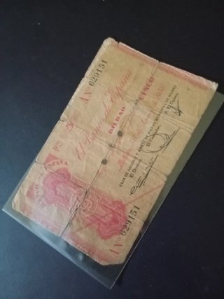 Billete 5 Pesetas de Bilbao 1936 Invalidado RARO