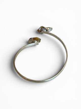 Pulsera Plata 925 Citrino Natural Bruto