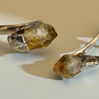 Pulsera Plata 925 Citrino Natural Bruto