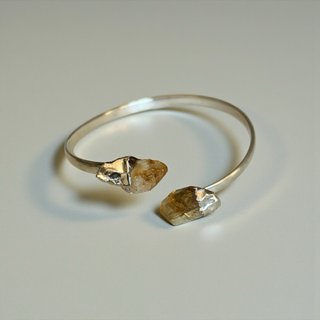 Pulsera Plata 925 Citrino Natural Bruto