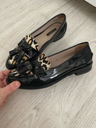 Mocasines Zara Leopardo Charol