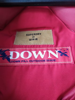 Chaquetón Superdry Plumas Talla L Rojo