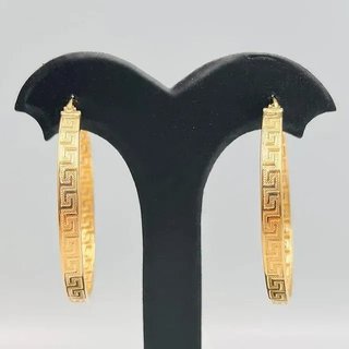 Pendientes Aros Dorados Diseño Greca.
