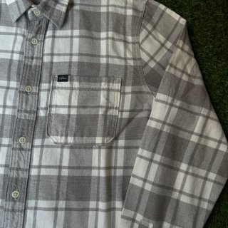 Camisa cuadros Hollister XL gris y blanco