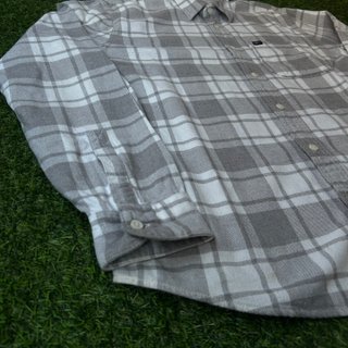 Camisa cuadros Hollister XL gris y blanco
