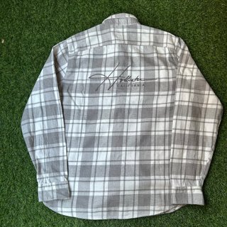 Camisa cuadros Hollister XL gris y blanco