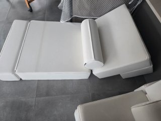 Puf Cama Plegable, sofa blanco
