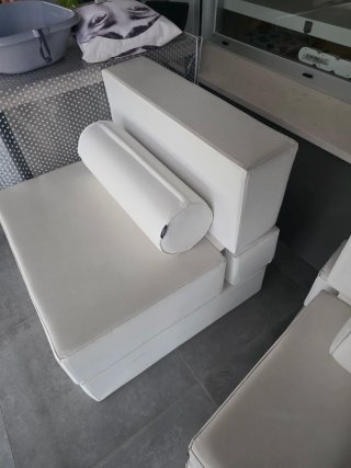 Puf Cama Plegable, sofa blanco