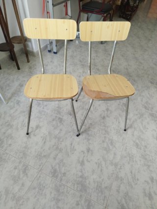 2 Sillas Madera y Metal para Restaurar