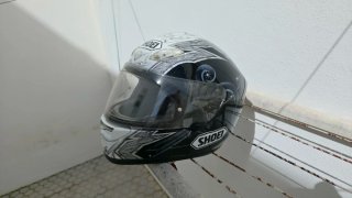 Casco Moto Shoei Diavolic Diseño Calavera Azul