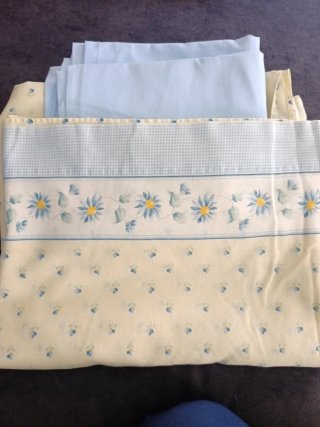 Set Lenzuola per Letto 190cm Blu/Crema