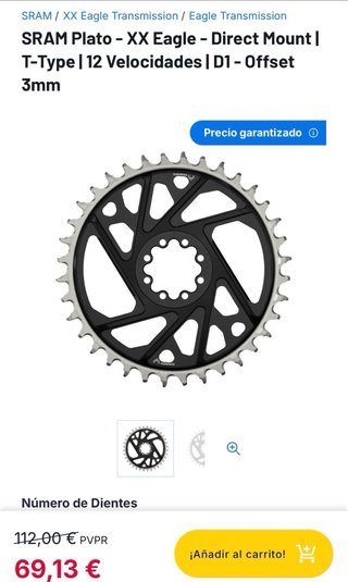 Plato Sram XX T-Type 34t