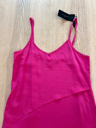 Javier Simorra Pink 100% Silk Slip Blouse Size S/M