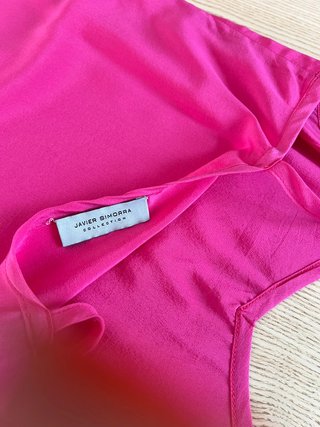 Javier Simorra Pink 100% Silk Slip Blouse Size S/M