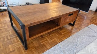 Mesa Centro Industrial 2 Cajones Madera Metal