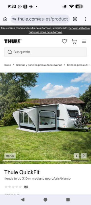 Cerramiento Toldo Thule QuickFit talla 2,60 ancho