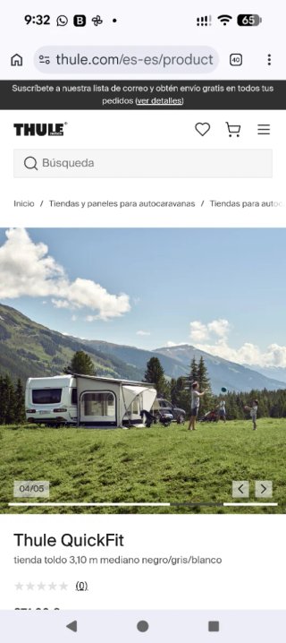 Cerramiento Toldo Thule QuickFit talla 2,60 ancho