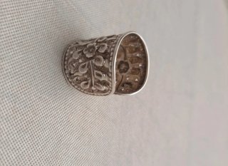 Anillo Plata Étnico Flores
