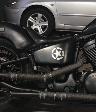 Asiento Moto Custom Negro
