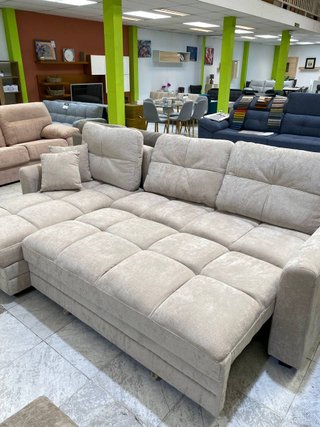 Sofá Cama Chaise Longue 260cm Beige