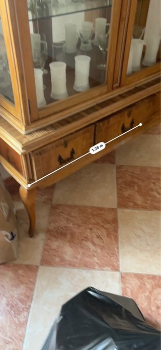 Vetrina vintage in legno e vetro