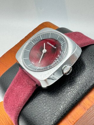 Orologio Vintage Caravelle Anni '70 Rosso Argento