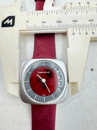 Orologio Vintage Caravelle Anni '70 Rosso Argento