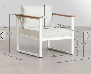 Conjunto jardín: sofá + 2 sillones + mesa elevable