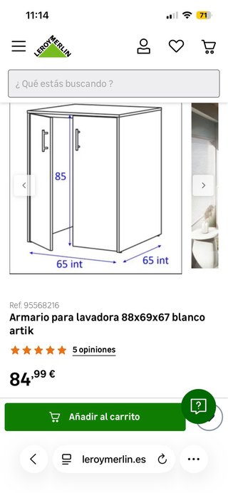 Armario para lavadora/secadora blanco