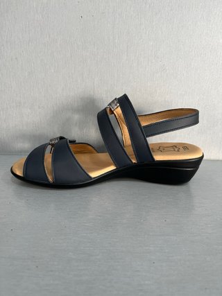Sandalias Piel Talla 39 Marino/Plomo nuevas