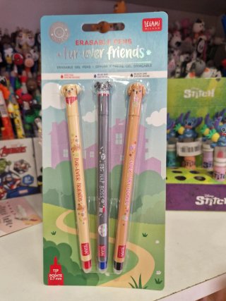 Set 3 Penne Cancellabili Legami Fur Ever Friends