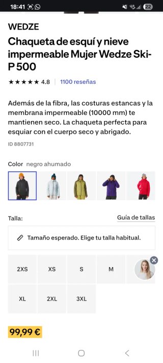 Chaqueta de nieve Wedze negra