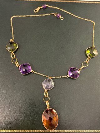 Collar oro con piedras semipreciosas